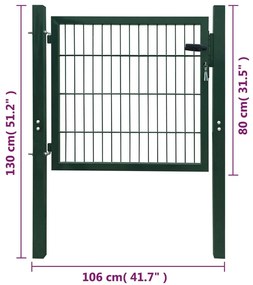 Πόρτα Περίφραξης (Μονή) Πράσινη 106 x 130 εκ. - Πράσινο