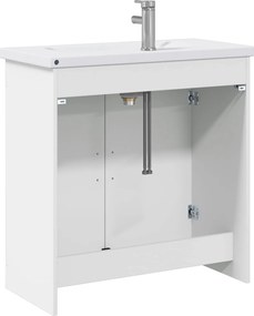 vidaXL Σετ Επίπλων Μπάνιου Λευκό 81 x 40 x 84,5 εκ Επεξεργασμένο Ξύλο