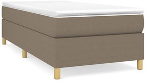 vidaXL Κρεβάτι Boxspring με Στρώμα Taupe 80x200 εκ. Υφασμάτινο