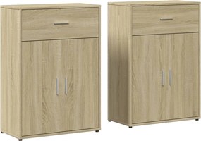vidaXL Βοηθητικά Ντουλάπια 2 τεμ. Sonoma Δρυς 60x30x84 εκ. Επεξ. Ξύλο
