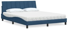 vidaXL Κρεβάτι Μπλε 160x200 εκ. Υφασμάτινο