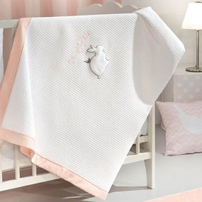 Κουβέρτα Βρεφική Lapin Πικέ Pink Saint Clair Κούνιας 110x150cm 100% Βαμβάκι