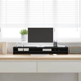 vidaXL Βάση Οθόνης Μαύρη Δρυς 100x24x13 εκ. από Τεχνητό Ξύλο