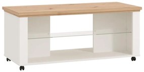 Τραπεζάκι Σαλονιού Valencia Λευκό - Artisan Oak - Λευκό Μάτ 114,5x50,5x49 εκ. 114.5x50.5x49 εκ.