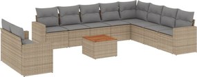 vidaXL Patio Sofa Set 11-θέσια Μίξη μπεζ και ανοιχτό γκρι