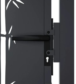 vidaXL Πόρτα Κήπου Ανθρακί 100x100 εκ. Σχέδιο Ατσάλινου Μπαμπού