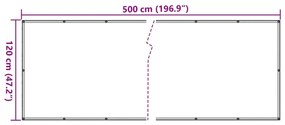 Περίφραξη Μπαλκονιού Προστατευτική Κρεμ 500x120 εκ. από PVC - Κρεμ