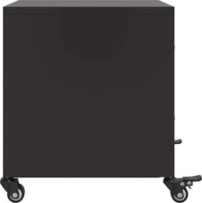 vidaXL Κομοδίνα 2 τεμ. Μαύρο 36x39x43,5 εκ. από Χάλυβα
