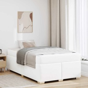 vidaXL Σκελετός Κρεβατιού με στρώμα Λευκό 120 x 200 cm ύφασμα