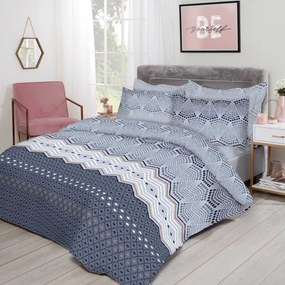 Σετ Σεντόνια Polycotton Υπέρδιπλα 220x240εκ. Εμπριμέ Azul 24home