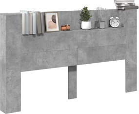 vidaXL Κεφαλάρι Ντουλάπι με LED Σκυρόδεμα 180 x 16,5 x 103,5 cm