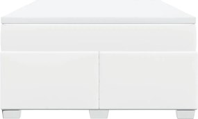 vidaXL Κρεβάτι Boxspring με Στρώμα Λευκό 140x190εκ.από Συνθετικό Δέρμα