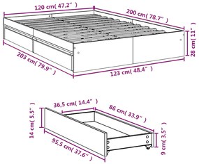 ΠΛΑΙΣΙΟ ΚΡΕΒΑΤΙΟΥ ΜΕ ΣΥΡΤΑΡΙΑ ΚΑΦΕ ΔΡΥΣ 120X200 ΕΚ. ΕΠΕΞ. ΞΥΛΟ 3280670