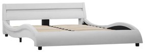 Πλαίσιο Κρεβατιού με LED Λευκό 140x200 εκ. από Συνθετικό Δέρμα - Λευκό