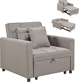 ΠΟΛΥΘΡΟΝΑ-ΚΡΕΒΑΤΙ MERO HM3306.03 ΜΠΕΖ ΥΦΑΣΜΑ 100x90x83Υεκ.