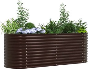 vidaXL Ανεβασμένο Κρεβάτι Καφέ 240 x 80 x 81 cm Ατσάλι