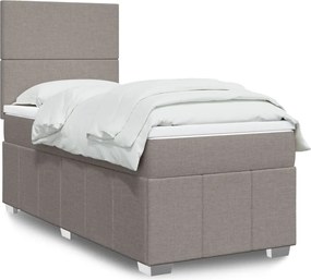 vidaXL Κρεβάτι Boxspring με Στρώμα Taupe 90x190 εκ.Υφασμάτινο