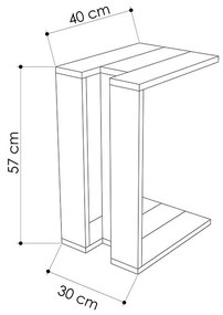 Βοηθητικό τραπέζι Muju σε χρώμα λευκό 40x30x57εκ 40x30x57 εκ.