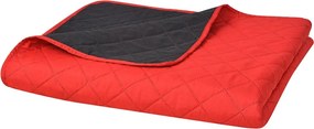 131554 vidaXL Double-sided Quilted Bedspread Red and Black 230x260 cm