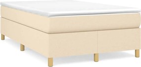 vidaXL Κρεβάτι Boxspring με Στρώμα Κρεμ 120x190 εκ. Υφασμάτινο