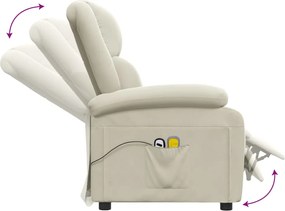 vidaXL Πολυθρόνα Μασάζ Ηλεκτρική Κρεμ Βελούδινη