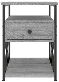 vidaXL Κομοδίνα 2 τεμ. Γκρι Sonoma 40x42x55 εκ. από Επεξεργασμένο Ξύλο
