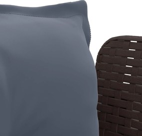 vidaXL Μονοθέσια Πολυθρόνα με Μαξιλάρια Φαίνεται σαν Ρατάν PP Καφέ