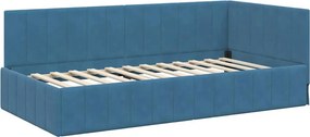 vidaXL Κρεβάτι Γωνίας Μπλε 100 x 200 cm Βελούδο