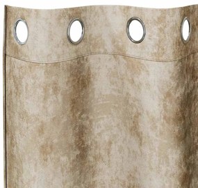 vidaXL Κουρτίνα με κουρτίνες 2 pcs Κρεμ 175 x 140 εκ. Βελούδο