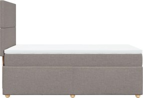vidaXL Κρεβάτι Boxspring με Στρώμα Taupe 90x200 εκ. Υφασμάτινο