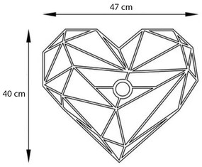 Απλίκα τοίχου Heart Megapap E27 μεταλλική χρώμα μαύρο 47x12x40εκ.