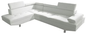 WOODWELL SECTOR Καναπές Σαλονιού Δεξιά Γωνία, Ανακλινόμενα Κεφαλάρια, Pu Άσπρο 265x191x82cm H.82cm Ε989,5R