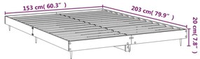 Πλαίσιο Κρεβατιού Γυαλιστερό Λευκό 150x200 εκ Επεξεργ. Ξύλο - Λευκό