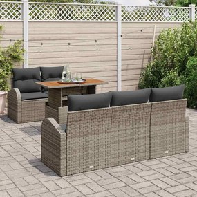 vidaXL Σετ Καναπέ Κήπου με μαξιλάρι 6 pcs Γκρι