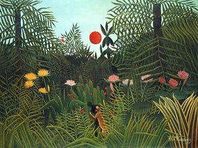 Αναπαραγωγή Setting Sun in the Virgin Forest, Henri Rousseau