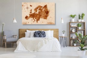 Εικόνα στον ρετρό χάρτη της Ευρώπης από φελλό - 120x80  color mix
