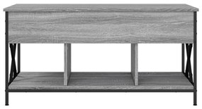 vidaXL Τραπεζάκι Σαλονιού Γκρι Sonoma 100x55x50 εκ. Επεξ. Ξύλο/Μέταλλο
