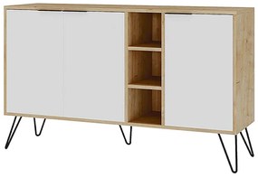 Μπουφές Clara 0213952 142x35,6x83cm Natural-White Μελαμίνη,Μέταλλο