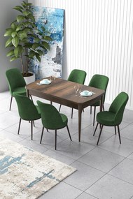 Extendable Dining Table &amp; Chairs Set (7 Pieces) Zen - Baroque, Khaki Baroque
Khaki