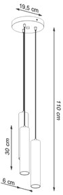 Sollux Κρεμαστό φωτιστικό Lagos 3,ατσάλι, 3xGU10/40w