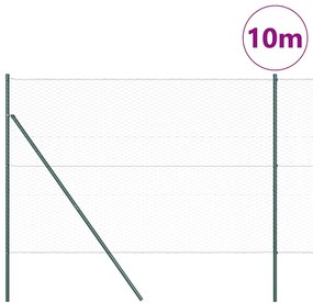 vidaXL Πράσινος Εξάγωνος Φράχτης 1.5x10μ από Χάλυβα