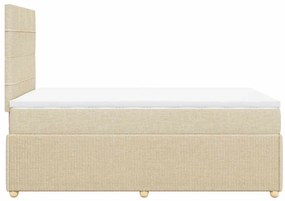 vidaXL Κρεβάτι Boxspring με Στρώμα Κρεμ 120x190 εκ. Υφασμάτινο