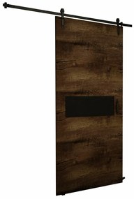 Συρόμενες πόρτες Dover 157, 35 kg, Σκούρα φλαμουριά, Μαύρο, Πλαστικοποιημένη μοριοσανίδα, Καφέ, Αλουμίνιο | Epipla1.gr