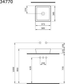 Serel Diona 2061 36x36 - Επιτραπεζιος Νιπτηρας Μπάνιου