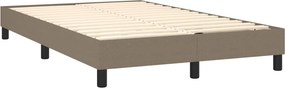 vidaXL Κρεβάτι Boxspring με Στρώμα &amp; LED Taupe 120x190 εκ. Υφασμάτινο