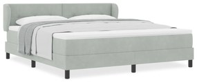 vidaXL Κρεβάτι με Στρώμα Γκρι Ανοιχτό 180x200 εκ. Βελούδο