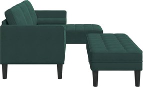vidaXL Σετ Καναπέ με μαξιλάρι 2 pcs Σκούρο Πράσινο Πολυεστέρας