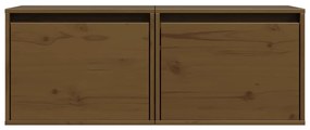 vidaXL Ντουλάπια Τοίχου 2 τεμ. Καφέ Μελί 45x30x35 εκ Μασίφ Ξύλο Πεύκου