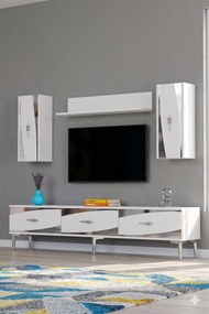 Stewehome Σετ μοντέρνας σύνθεσης τηλεόρασης με ράφι 180x30x41 cm