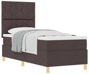 vidaXL Κρεβάτι με Στρώμα Σκούρο Καφέ 80x200 εκ Ύφασμα
